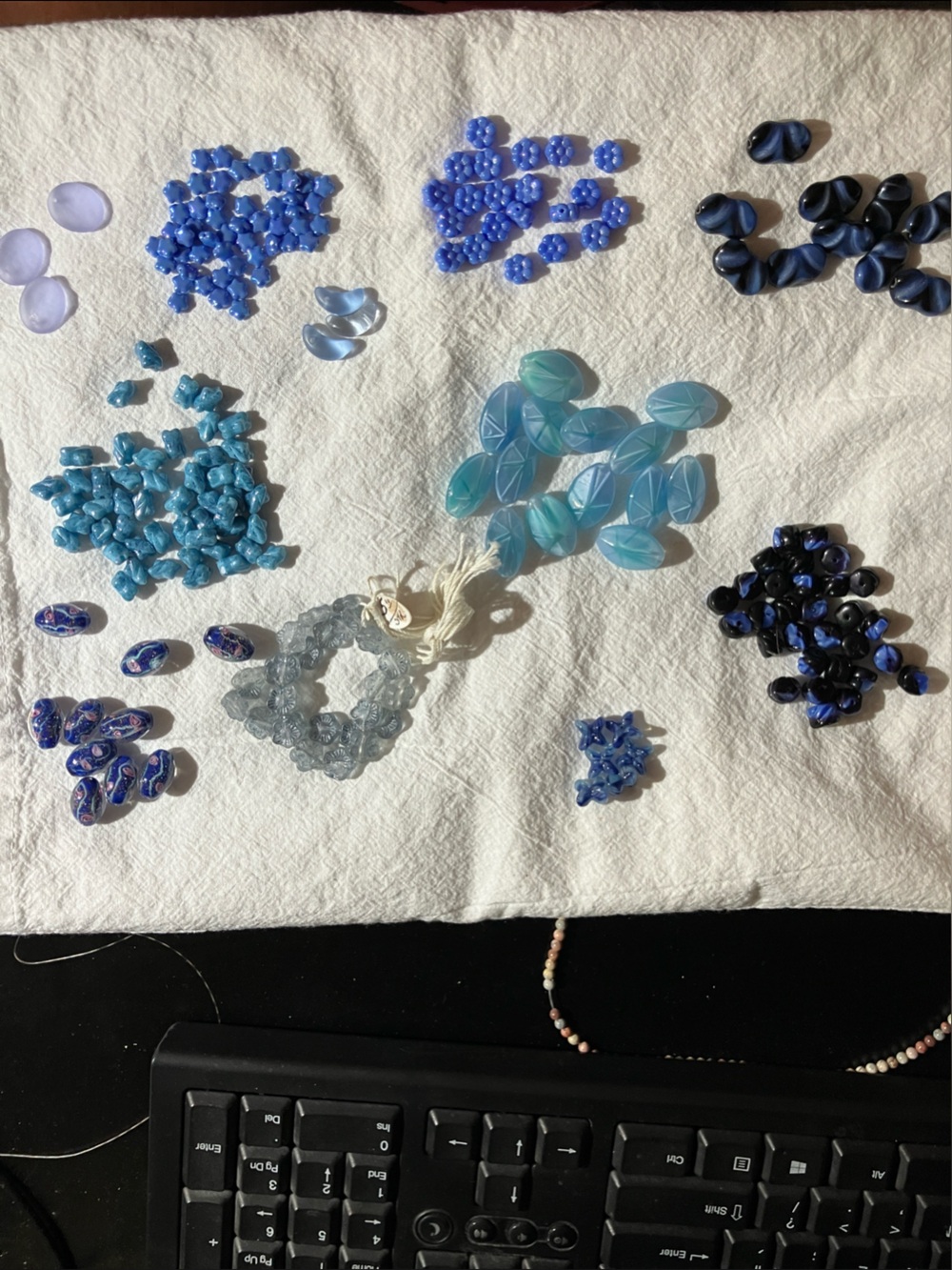 Assorted Blue Glass and Resin Bead Lot - Picture 1 of 12